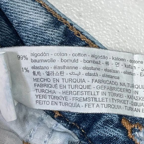 ZARA Womens Hi-Waist Split Hem Raw Hem Ripped Straight Leg Light Wash Jeans 4 - Picture 13 of 16